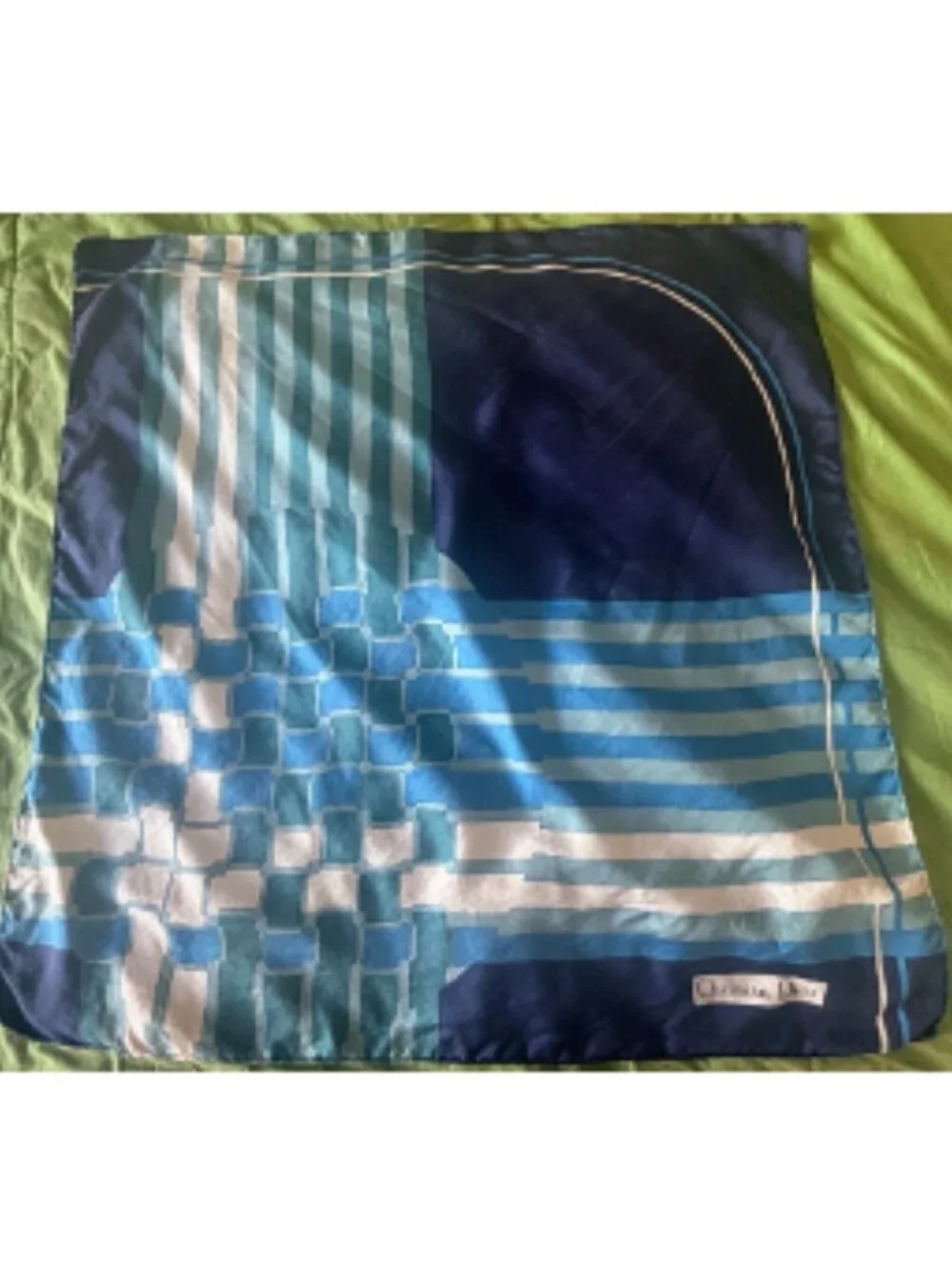 Vintage Christian Dior Art Deco-Style Silk Scarf